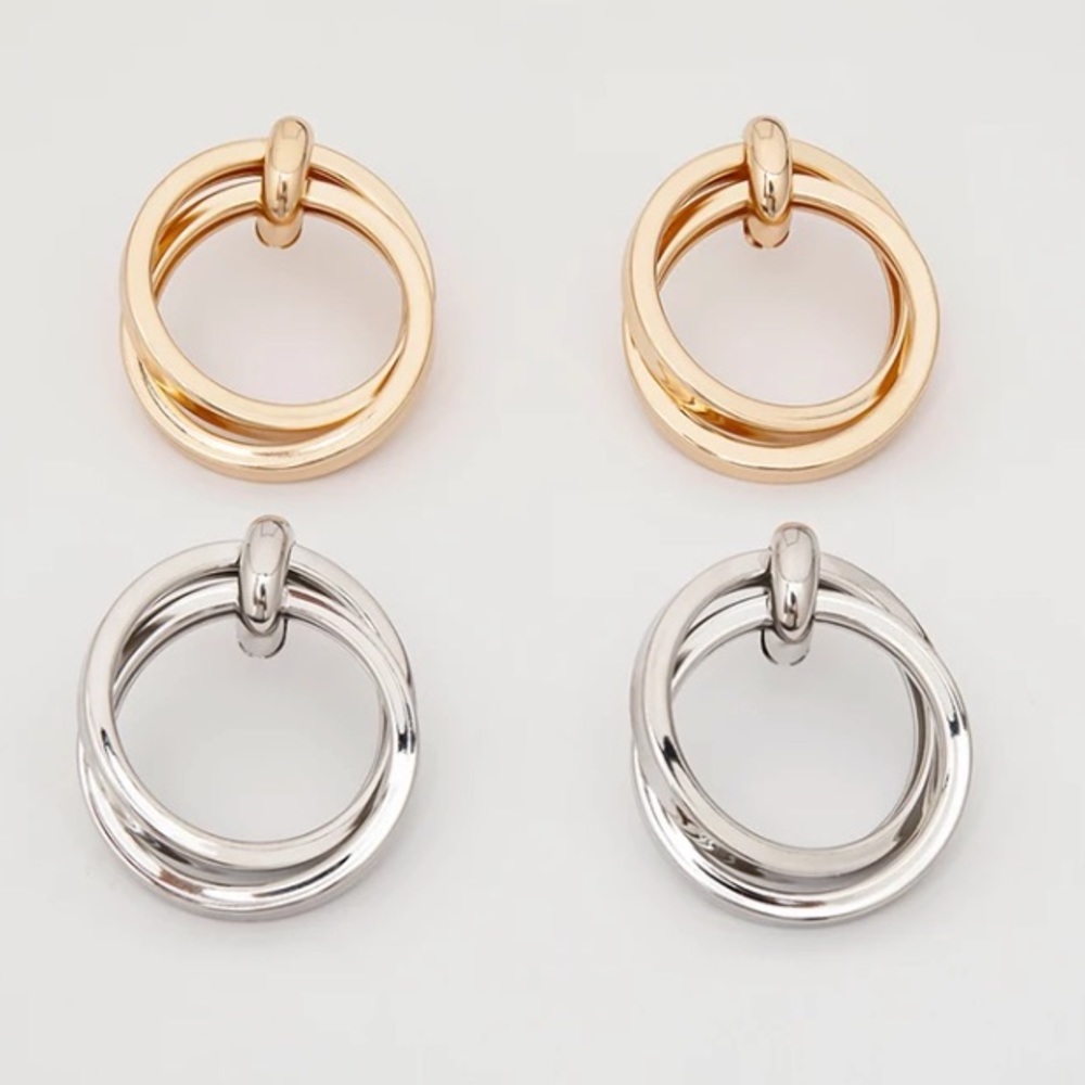 Gold plated round earrings - Picture 5 of 5